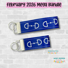 Load image into Gallery viewer, Snaffle Bit fob set machine embroidery file (2 sizes, single and multi files included) DIGITAL DOWNLOAD