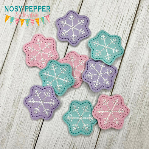 Snowflake Mini feltie embroidery file (single and multi files included) DIGITAL DOWNLOAD