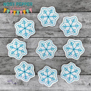 Snowflake Mini feltie embroidery file (single and multi files included) DIGITAL DOWNLOAD