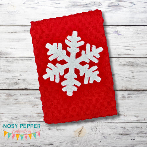 Snowflake raw edge applique machine embroidery design (5 sizes included) DIGITAL DOWNLOAD
