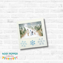 Load image into Gallery viewer, Snowflake Frame machine embroidery design DIGITAL DOWNLOAD