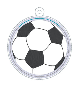 Soccer Applique Shaker bookmark/bag tag/ornament machine embroidery file DIGITAL DOWNLOAD