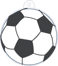 Load image into Gallery viewer, Soccer Puff bookmark/ornament/bag tag machine embroidery design DIGITAL DOWNLOAD