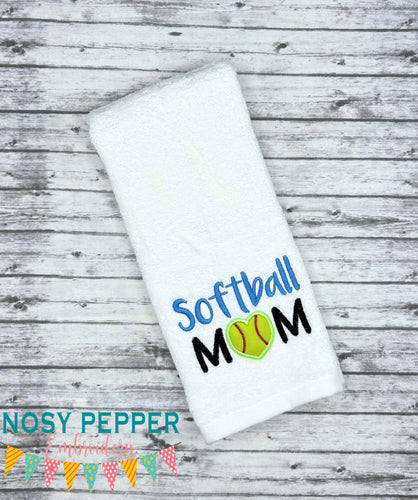 Softball Mom Applique machine embroidery design (5 sizes included) DIGITAL DOWNLOAD