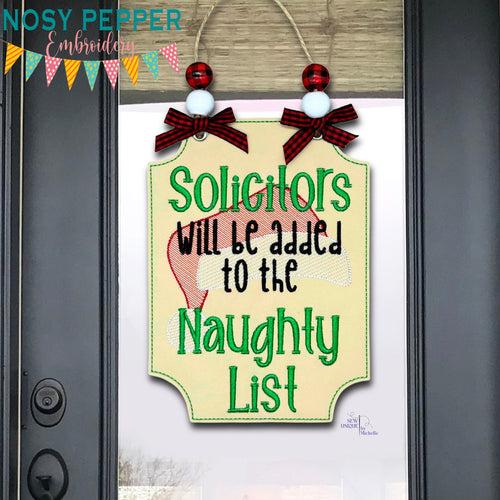 Solicitors Will Be Added To The Naughty List sign machine embroidery design (4 sizes included) DIGITAL DOWNLOAD