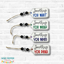 Load image into Gallery viewer, Something Gift Tag Set (set of 4 designs) machine embroidery design DIGITAL DOWNLOAD