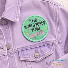 Load image into Gallery viewer, Sparkle patch (2 sizes included) machine embroidery design DIGITAL DOWNLOAD