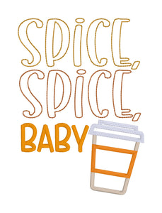 Spice Spice Baby applique machine embroidery design (4 sizes included) DIGITAL DOWNLOAD
