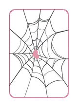 Load image into Gallery viewer, Spider Web mug rug machine embroidery design (4 sizes and 2 versions included) DIGITAL DOWNLOAD