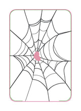 Load image into Gallery viewer, Spider Web mug rug machine embroidery design (4 sizes and 2 versions included) DIGITAL DOWNLOAD