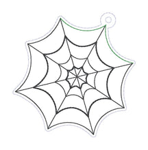 Load image into Gallery viewer, Spider Web Shaker bookmark/bag tag/ornament machine embroidery file DIGITAL DOWNLOAD