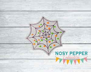 Spider Web Coaster applique 4x4 machine embroidery design DIGITAL DOWNLOAD