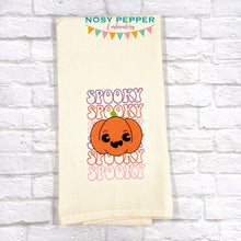 Load image into Gallery viewer, Spooky Pumpkin embroidery design (5 sizes included) DIGITAL DOWNLOAD