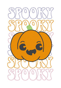 Spooky Pumpkin embroidery design (5 sizes included) DIGITAL DOWNLOAD