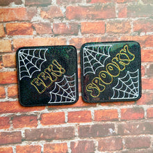 Load image into Gallery viewer, Spooky Eek coaster set of 2 designs machine embroidery design DIGITAL DOWNLOAD