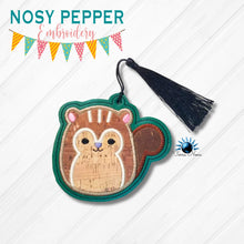 Load image into Gallery viewer, Squirrel Squishy Applique bookmark machine embroidery file DIGITAL DOWNLOAD