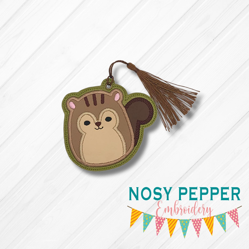Squirrel Squishy Applique bookmark machine embroidery file DIGITAL DOWNLOAD