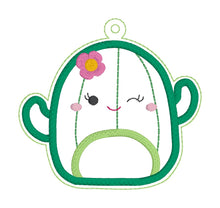Load image into Gallery viewer, Squishy Cactus Applique bookmark machine embroidery file DIGITAL DOWNLOAD