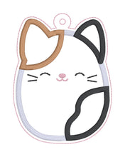 Load image into Gallery viewer, Calico Squishy Applique bookmark machine embroidery file DIGITAL DOWNLOAD