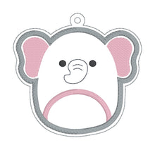 Load image into Gallery viewer, Squishy Elephant Applique bookmark machine embroidery file DIGITAL DOWNLOAD