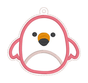 Squishy Flamingo Applique bookmark machine embroidery file DIGITAL DOWNLOAD