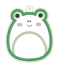 Load image into Gallery viewer, Squishy Frog Applique bookmark machine embroidery file DIGITAL DOWNLOAD