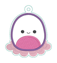 Load image into Gallery viewer, Squishy Octo snap tab and eyelet fob machine embroidery file (single and multi files included) DIGITAL DOWNLOAD