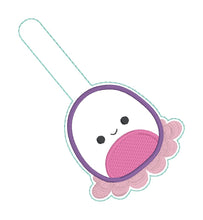 Load image into Gallery viewer, Squishy Octo snap tab and eyelet fob machine embroidery file (single and multi files included) DIGITAL DOWNLOAD