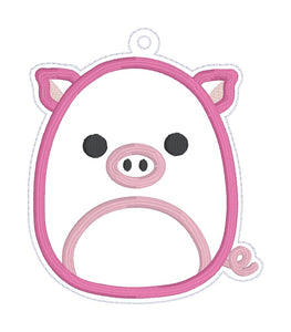 Squishy Pig Applique bookmark machine embroidery file DIGITAL DOWNLOAD