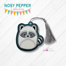 Load image into Gallery viewer, Squishy Raccoon Applique bookmark machine embroidery file DIGITAL DOWNLOAD