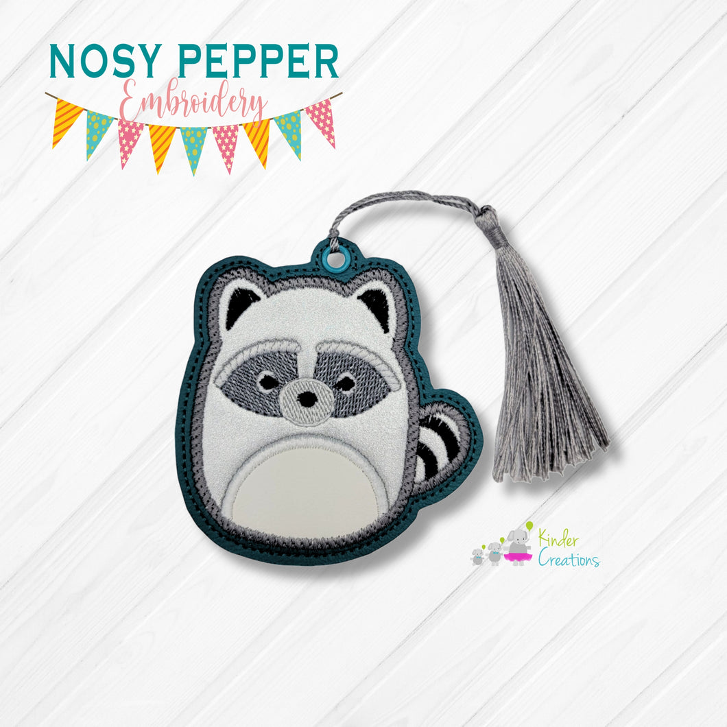 Squishy Raccoon Applique bookmark machine embroidery file DIGITAL DOWNLOAD