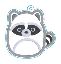Load image into Gallery viewer, Squishy Raccoon Applique bookmark machine embroidery file DIGITAL DOWNLOAD