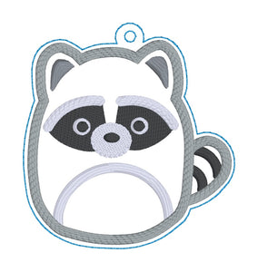 Squishy Raccoon Applique bookmark machine embroidery file DIGITAL DOWNLOAD