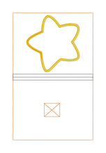 Load image into Gallery viewer, Star applique shaker Notebook Cover (2 sizes available) machine embroidery design DIGITAL DOWNLOAD