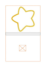 Load image into Gallery viewer, Star applique shaker Notebook Cover (2 sizes available) machine embroidery design DIGITAL DOWNLOAD