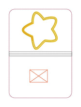 Load image into Gallery viewer, Star applique shaker Notebook Cover (2 sizes available) machine embroidery design DIGITAL DOWNLOAD