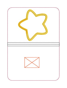 Star applique shaker Notebook Cover (2 sizes available) machine embroidery design DIGITAL DOWNLOAD