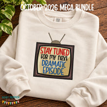 Load image into Gallery viewer, Stay Tuned applique machine embroidery design (4 sizes included) DIGITAL DOWNLOAD
