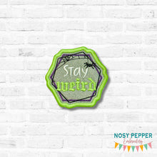 Load image into Gallery viewer, Stay Weird patch (2 sizes included) machine embroidery design DIGITAL DOWNLOAD