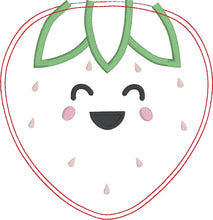 Load image into Gallery viewer, Strawberry applique envelope style ITH Mug rug April Mystery Bundle machine embroidery design (5 sizes included) DIGITAL DOWNLOAD