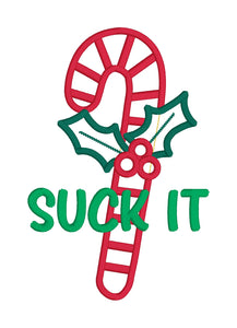 Suck it Holiday applique machine embroidery design (4 sizes included) DIGITAL DOWNLOAD
