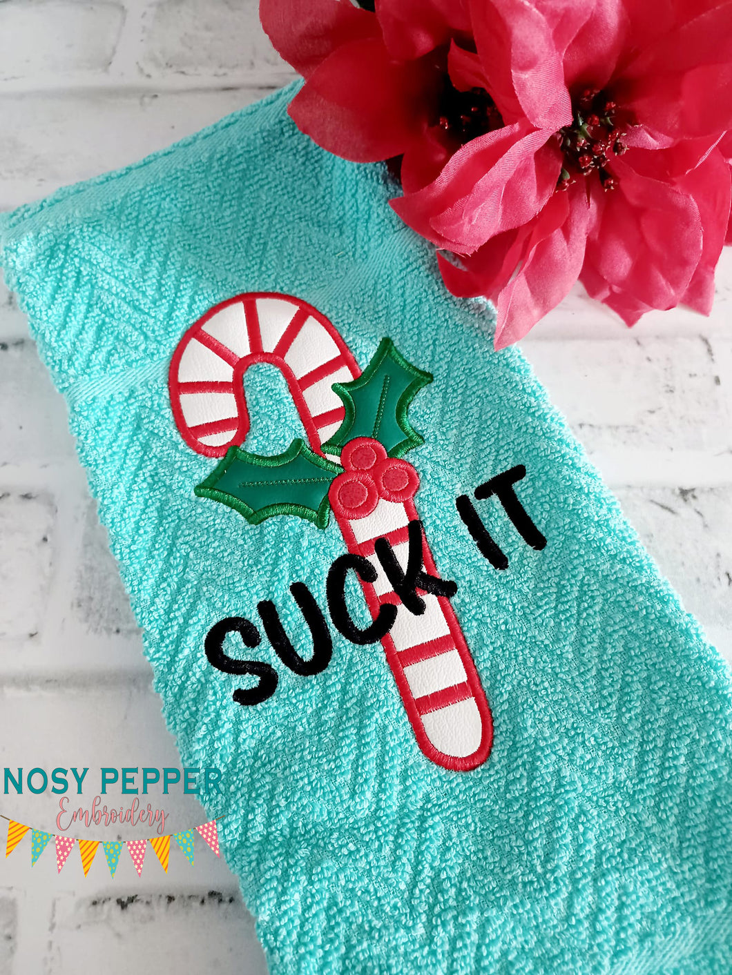 Suck it Holiday applique machine embroidery design (4 sizes included) DIGITAL DOWNLOAD