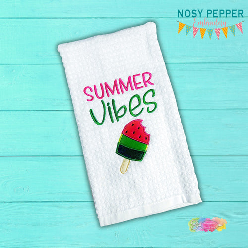 Summer Vibes Popsicle Applique machine embroidery design (5 sizes included) DIGITAL DOWNLOAD