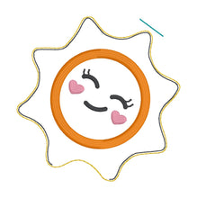 Load image into Gallery viewer, Rainbow and Sun mini stuffie machine embroidery design machine embroidery design DIGITAL DOWNLOAD
