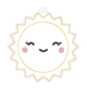 Sun shaker bookmark/bag tag/ornament machine embroidery file DIGITAL DOWNLOAD