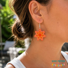 Load image into Gallery viewer, Sun ITH earrings machine embroidery design DIGITAL DOWNLOAD (Copy)