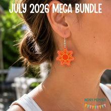 Load image into Gallery viewer, Sun ITH earrings machine embroidery design DIGITAL DOWNLOAD (Copy)