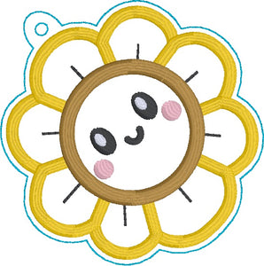 Happy Sunflower applique April Mystery Bundle ornament/bag tag/bookmark machine embroidery design DIGITAL DOWNLOAD