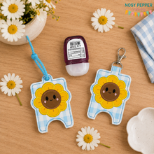 Load image into Gallery viewer, Sunflower Appliqué Sanitizer Case (2 sizes available) machine embroidery design DIGITAL DOWNLOAD