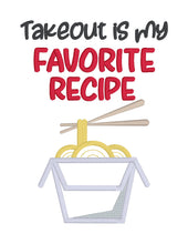 Load image into Gallery viewer, Takeout Is My Favorite Applique machine embroidery design (4 sizes included) DIGITAL DOWNLOAD